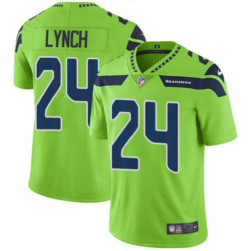 Nike Seahawks #24 Marshawn Lynch Green Men's Stitched NFL Limited Rush Jersey